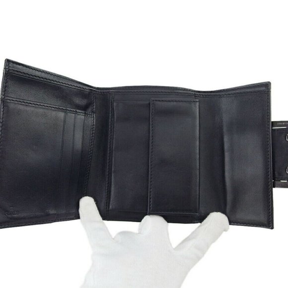 FENDI triple fold wallet Zucchino canvas x leather Authentic used - Picture 6 of 10